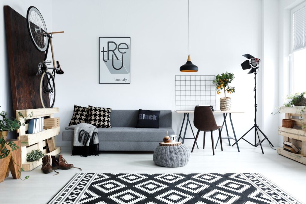 white living room with sofa PD35EEU